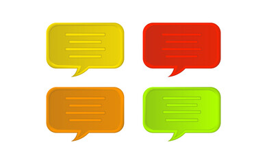 Set bubble chat 3d on white background free vector 