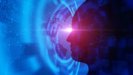 The concept of using the intelligent human brain of the future or artificial intelligence technology.