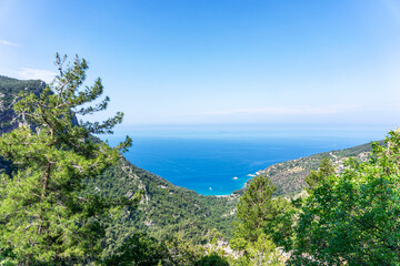 Fototapeta na wymiar Located along Turkey’s beautiful Turquoise Coast, the 400 km 250 mi Lycian Way “Likya Yolu” is an incredible experience for hikers.