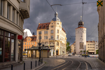 Blick auf den Dicken Turm in der Stadt Görlitz