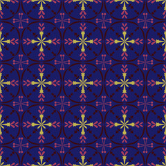 Damask Seamless Retro Pattern Background Botanic Garden Art