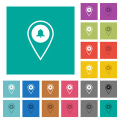 GPS location alarm square flat multi colored icons