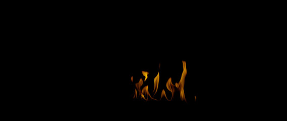 Fire Flames Igniting And Burning, Fiery orange glowing. Abstract background on the theme of fire. Real flames ignite. Royalty high-quality free stock image of  flames isolated on black background