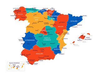 Map of Spain - highly detailed vector illustration