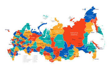 Map of Russia - highly detailed vector illustration