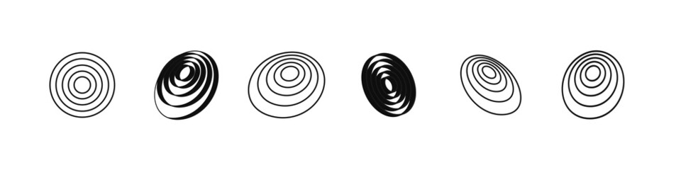 Target icons. Collection of vector graphics of goals on a white background. For darts or archery.