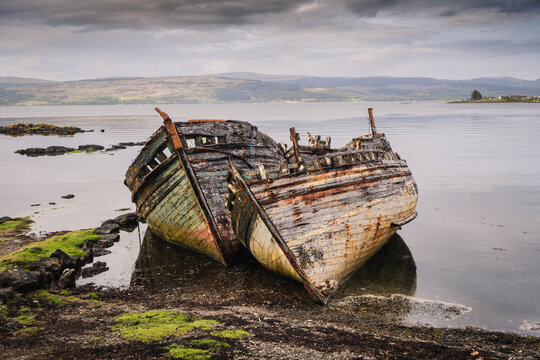 Abandoned fishjing boats on the Isle of Mull