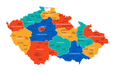 Map of Czech Republic - highly detailed vector illustration