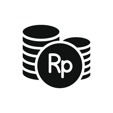 Stack of rupiah coins icon. Money symbol flat style isolated on white background. Vector illustration
