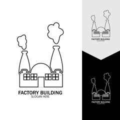 FACTORY BUILDING ICONS VECTOR