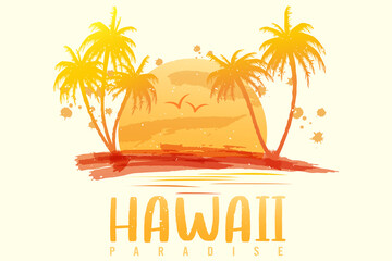 Hawaii Paradise Summer T-shirt Design