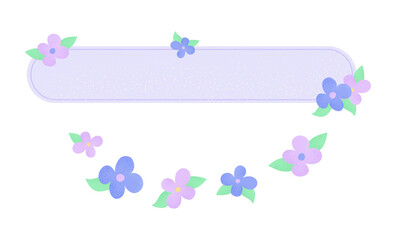 flower cta banner border frame grain texture vector design illustration