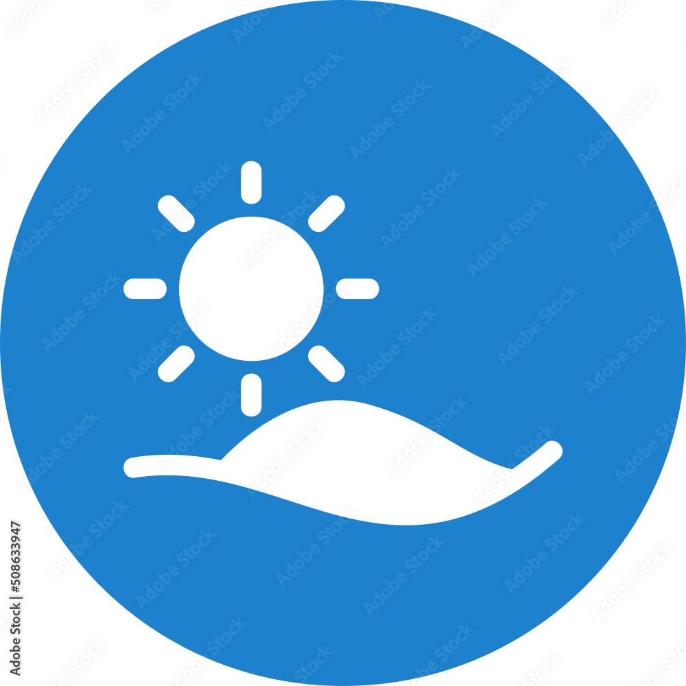 Sticker sun icon