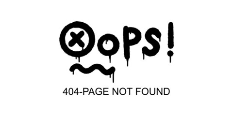 Page Not Found Error 404 System updates, uploading, computing, operation, installation programs. system maintenance. graffiti  sprayed Page Not Found Error 404 isolated on white background.