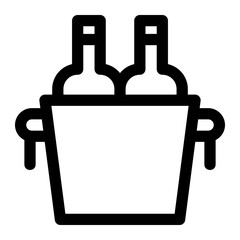 Ice Bucket Line Icon Vector