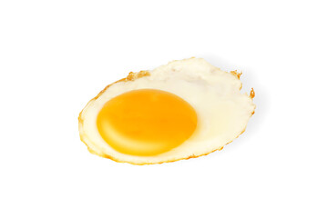 fried egg on white background. fresh scrambled eggs