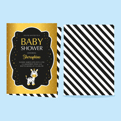 Baby shower card with cute zebra