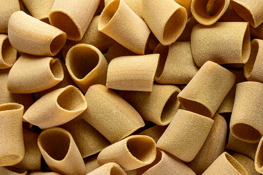 Raw paccheri pasta