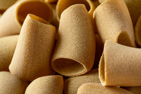 Raw paccheri pasta