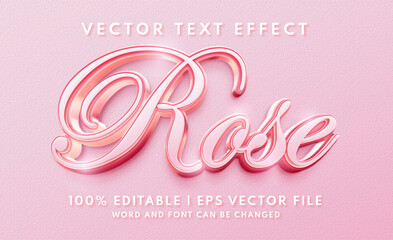 Rose pink 3d editable text effect style