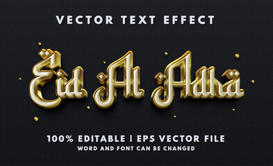 Obraz premium Gold Eid al adha editable text effect template