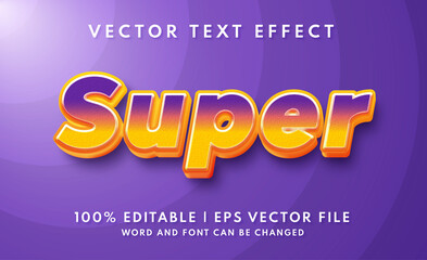 Fototapeta premium Editable 3d bold super text effect template