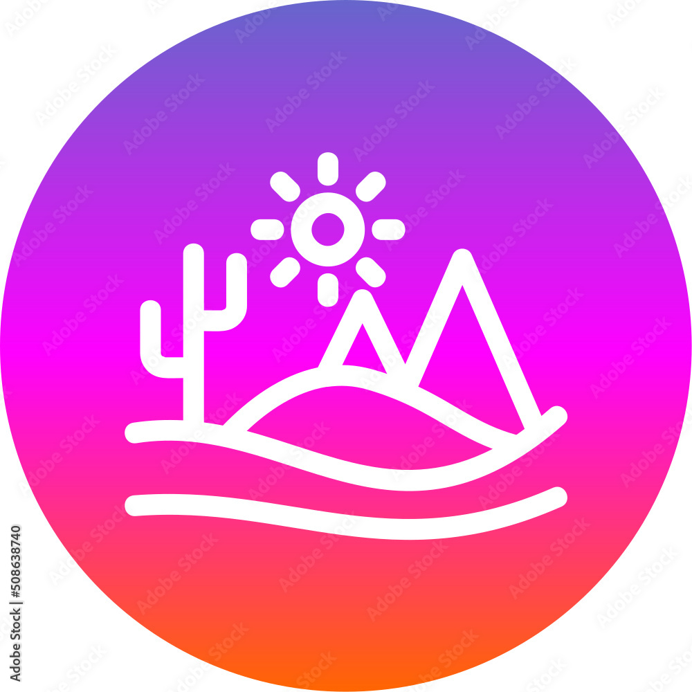 Sticker desert landscape icon