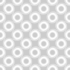 Abstract geometric background. Vector repeating pattern of white spirals