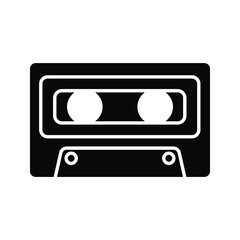 Cassette vecletor icon color editable