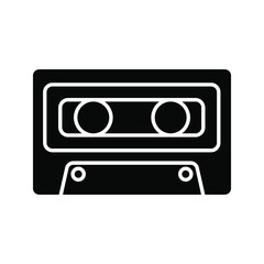 Cassette vecletor icon color editable