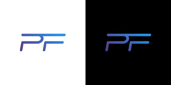 Modern and elegant PF letter initials logo design