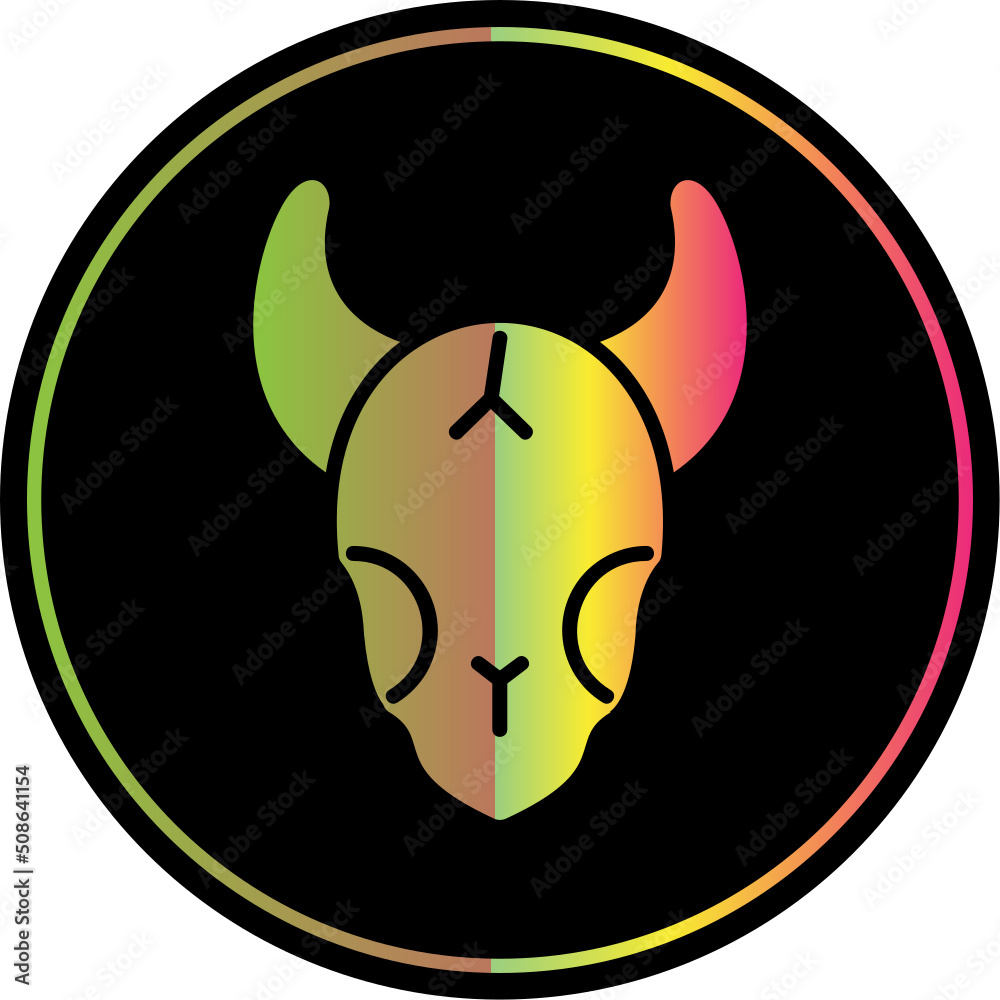 Sticker bull skull icon