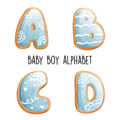 baby boy alphabet. Vector illustration