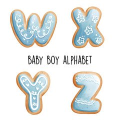 baby boy alphabet. Vector illustration