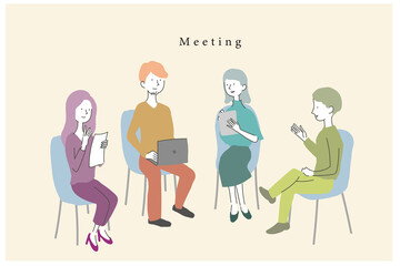 話し合いをするビジネスパーソン