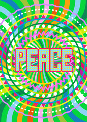 mandala. Ornament. Pattern. Card. A party. World. Multicolored. bright. Hippie