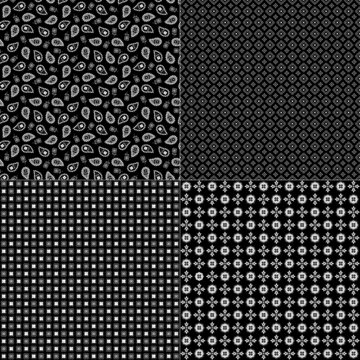 seamless black bandana vector patterns