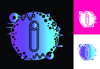 I technology logo, icon, t shirt, sticker design template