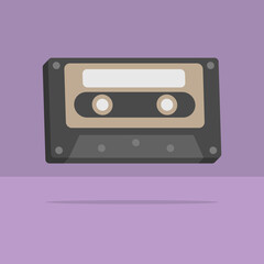 3d retro music cassette in minimal cartoon style