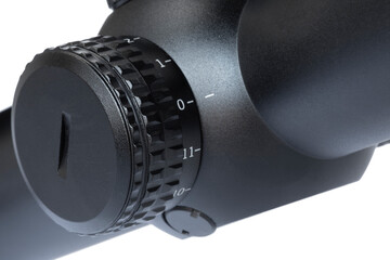 Brightness dial on an illuminated riflescope © Guy Sagi