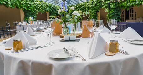 decorated table in a luxury location