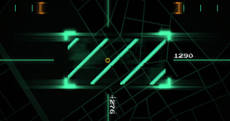Image of network of connections over data processing