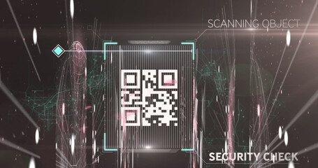QR code scanner against screens of network of connections