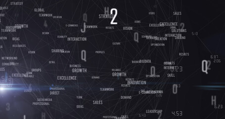 Image of white letters over business texts