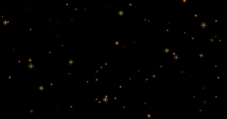 Image of multiple stars and light spots on black background