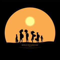 World Refugee Day. 20 June-vector. International immigration day concept background. Refugee day flat illustration for web design, banner etc.