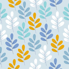 Seamless pattern with beautiful bright flowers vector for summer background, wallpaper, fabric, backdrop, picture frames, web page, surface textures