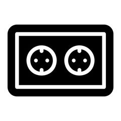 electric socket glyph icon