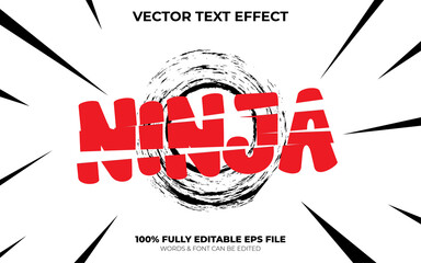 Editable Vector Sliced Ninja Text Effect 100% EPS © LADALIDI