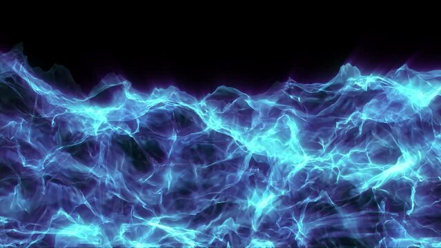 Abstract scientific fantasy background light energy waves forms circling and fluctuation shiny particles projections rays loop